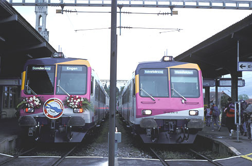 Er&ouml;ffnungszug im Bahnhof Konstanz (29.05.1994) ...